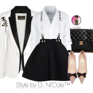 White with Black Letter Suspenders NEW IN PACK